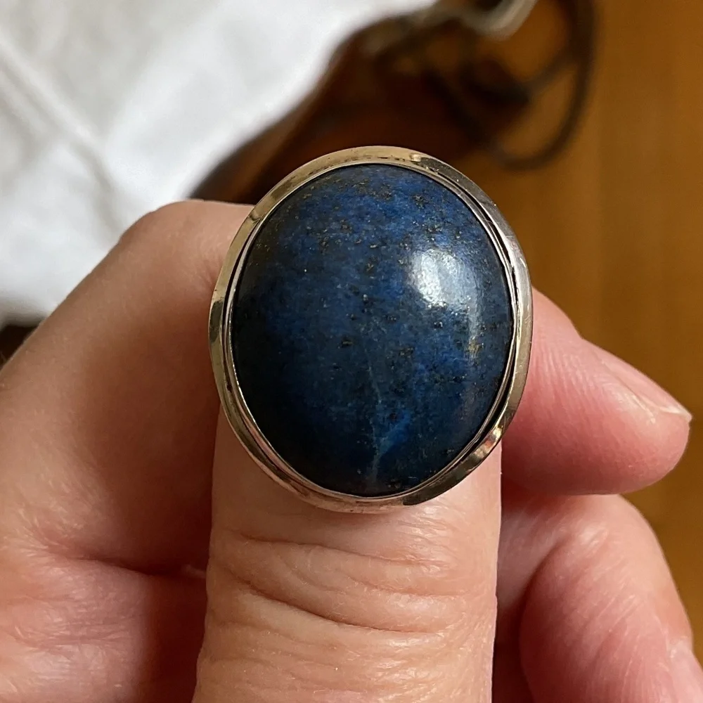 Sterling Silver 925 Lapis lazuli Ring Size US 7
